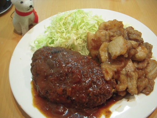 デカメンチとしょうが焼き