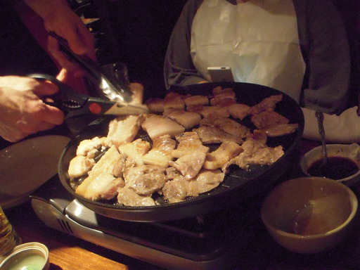 焼いてるところ