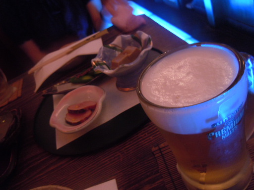 前菜とビール