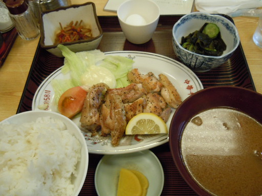 鶏肉の塩焼き定食