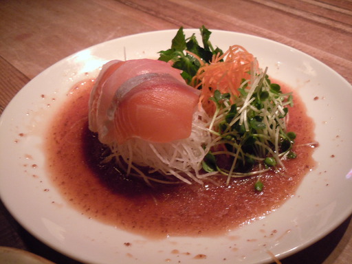 鯛とサーモンのカルパッチョ 和菜仕立て