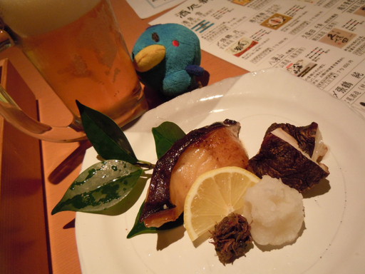 銀鱈粕漬け焼きと弥彦の椎茸焼き