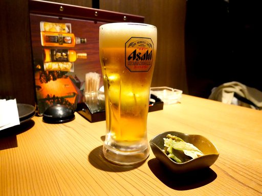 生ビールとお通し