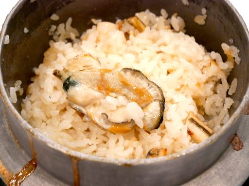 牡蠣・焼穴子・小柱釜飯