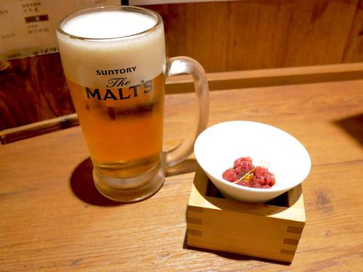 生ビールとお通し