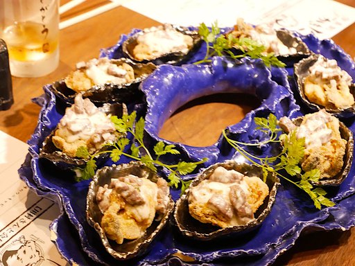牡蠣のセモリナ揚げ 和牛タルタルソース