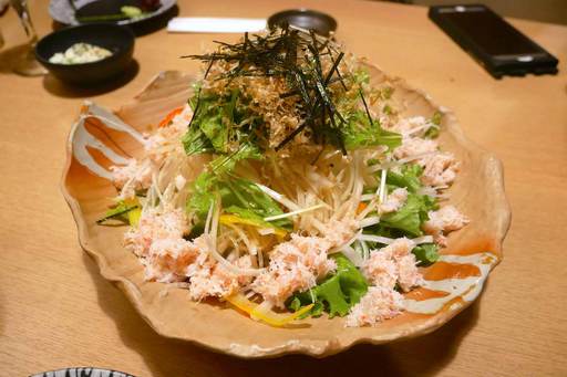 蟹まみれの大根サラダ
