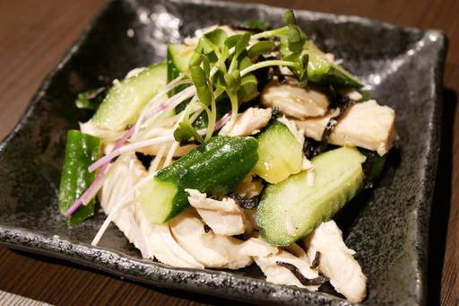 霜降りささみときゅうりの塩昆布和え