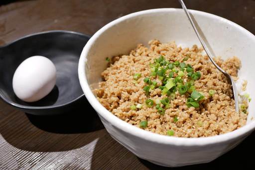 竹鶏卵の卵かけそぼろごはん