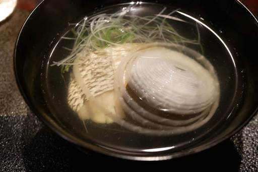天然鯛潮仕立 輪大根 合わせ葱 椎茸