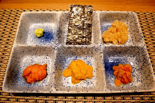 うに三種食べ比べ