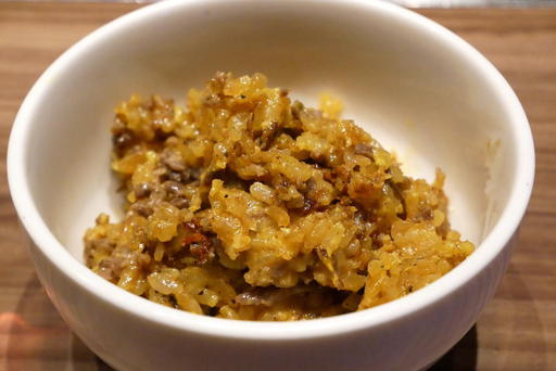 厳選和牛とカレーの石焼きチーズリゾット 完成