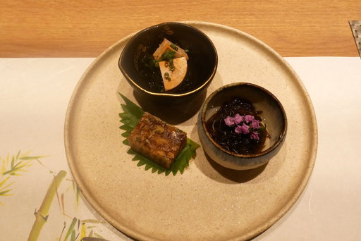 あん肝、もずく酢、アナゴの煮凝り