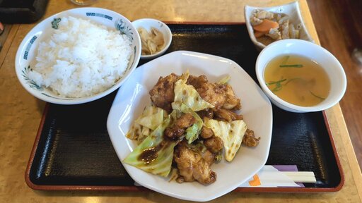 鶏からし炒め定食