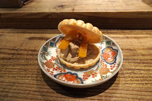 フォアグラを超えた！鶏白レバーとあんぽ柿の最中