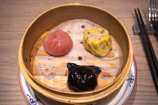 トリュフ海老蒸餃子、咸菜燒売、ラム肉ドライトマト 小籠包