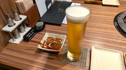 生ビールとお通し