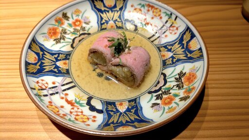 ナスとローストビーフ