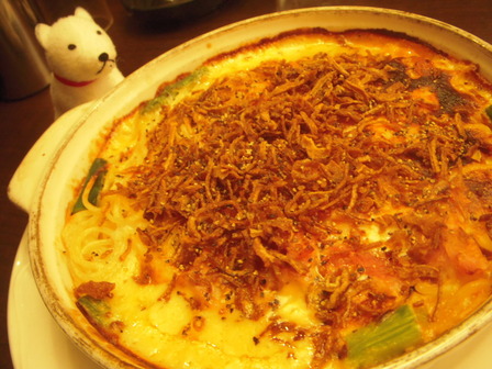 ベーコンとアスパラのスパグラタン