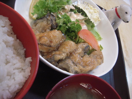 牡蠣バター炒め定食