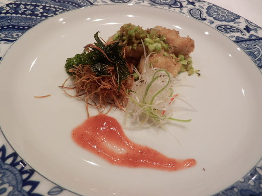 鱧の強火揚げ 枝豆風味