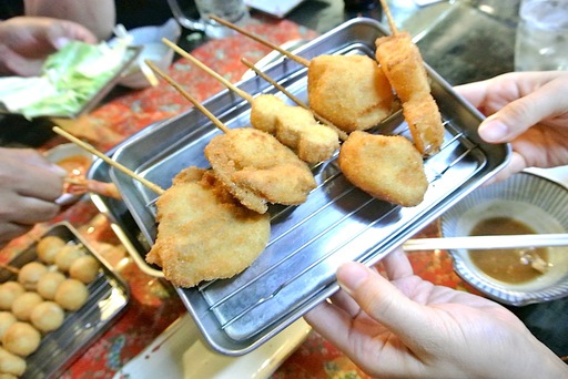 じゃがいも、ちくわチーズの串揚げ