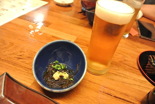 ビールともずく酢