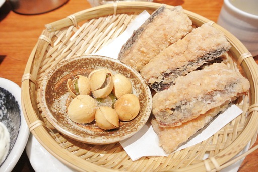 揚げ銀杏と秋刀魚の竜田揚げ
