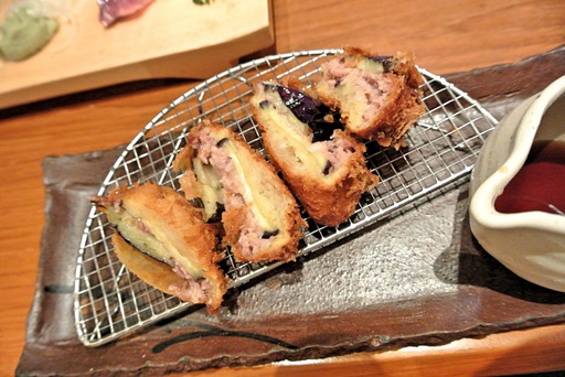 秋茄子と鰯ミンチのはさみ揚げ