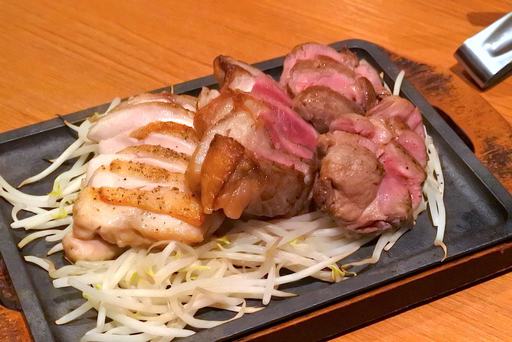 選べる肉盛り（大山地鶏、牛サーロイン、ラム）