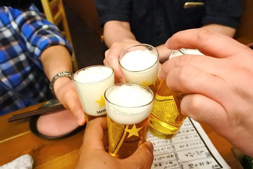 赤星で乾杯