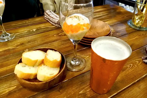 生ビールとお通し