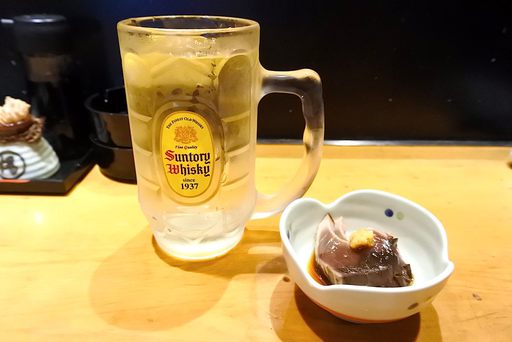 ハイボールと鰹のたたき