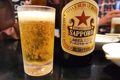 赤星で乾杯