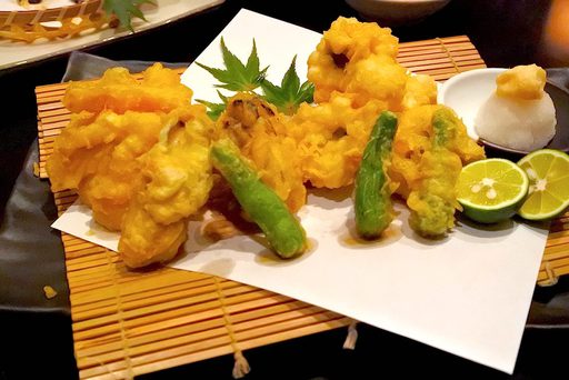 牡蠣と舞茸の天ぷら